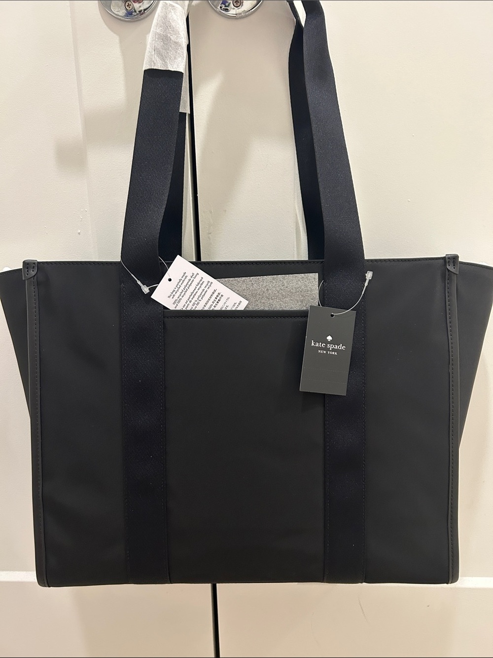 Kate Spade (NWT) Kip Canvas Large Tote Bag in Black - Picture 7 of 15